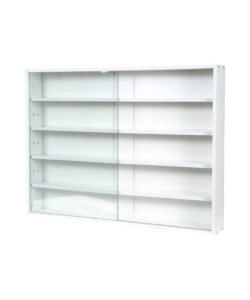 VETRINETTA ESPOSITORE PER COLLEZIONISMO BELLAHOME BIANCO CON ANTE IN VETRO TEMPERATO 80X11X60 CM